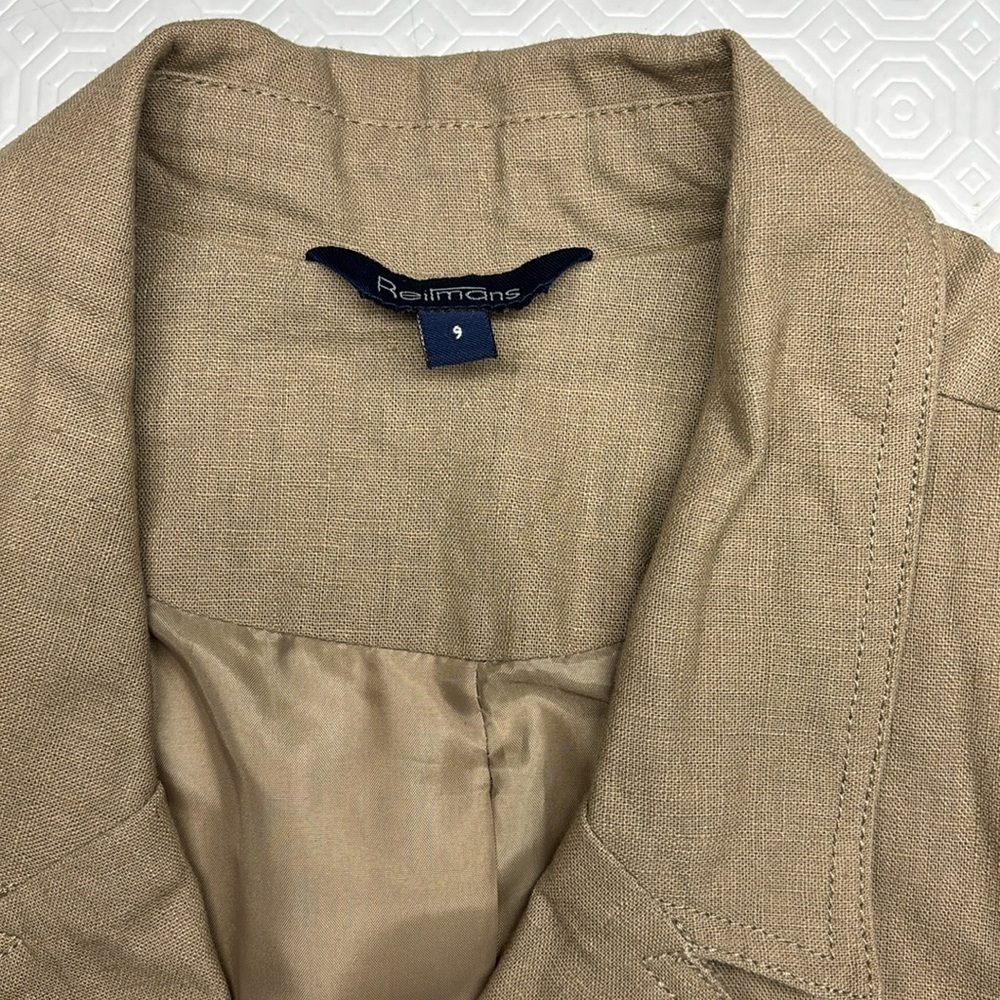 Reitmans Linen Blend Blazer Size 9 Colour Tan - Picture 7 of 13